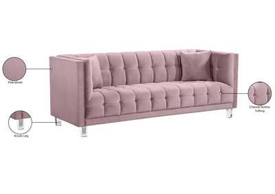 Mariel Pink Velvet Sofa and Loveseat