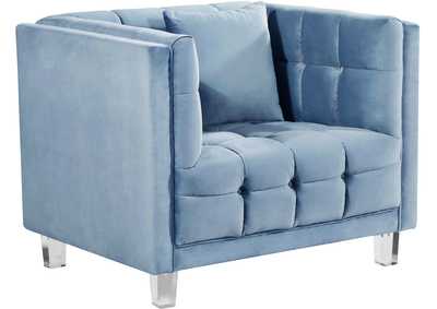 Mariel Sky Blue Velvet Chair