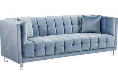 Mariel Sky Blue Velvet Sofa