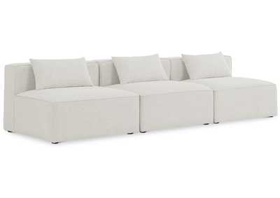 Cube Cream Durable Linen Textured Modular Sofa