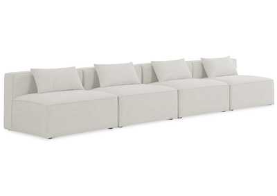 Image for Cube Cream Durable Linen Textured Modular Sofa