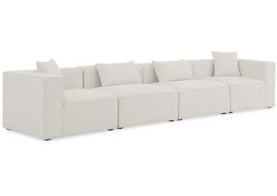 Image for Cube Cream Durable Linen Textured Modular Sofa