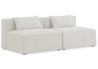 Cube Cream Durable Linen Textured Modular Sofa