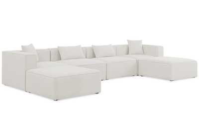 Image for Cube Cream Durable Linen Textured Modular Sectional