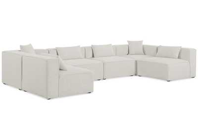 Image for Cube Cream Durable Linen Textured Modular Sectional