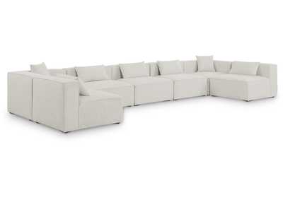 Image for Cube Cream Durable Linen Textured Modular Sectional