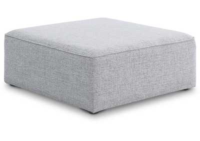 Image for Cube Grey Durable Linen Textured Ottoman