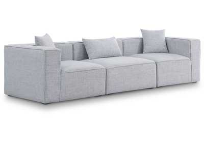 Cube Grey Durable Linen Textured Modular Sofa