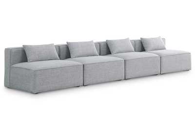 Cube Grey Durable Linen Textured Modular Sofa