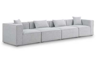 Image for Cube Grey Durable Linen Textured Modular Sofa