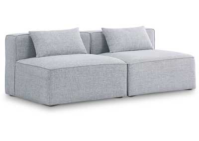 Image for Cube Grey Durable Linen Textured Modular Sofa