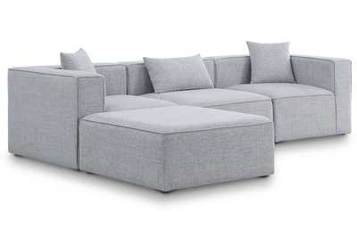 Image for Cube Grey Durable Linen Textured Modular Sectional