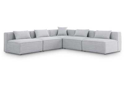 Image for Cube Grey Durable Linen Textured Modular Sectional