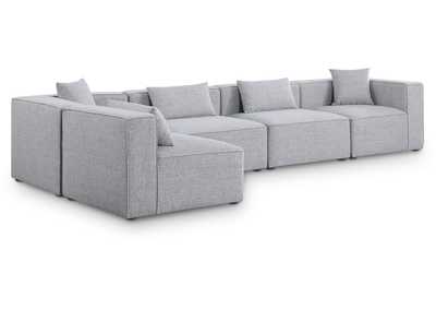 Cube Grey Durable Linen Textured Modular Sectional