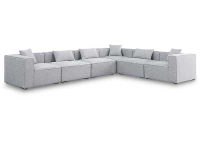 Image for Cube Grey Durable Linen Textured Modular Sectional