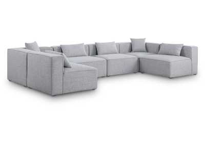 Image for Cube Grey Durable Linen Textured Modular Sectional