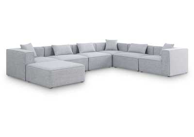 Cube Grey Durable Linen Textured Modular Sectional