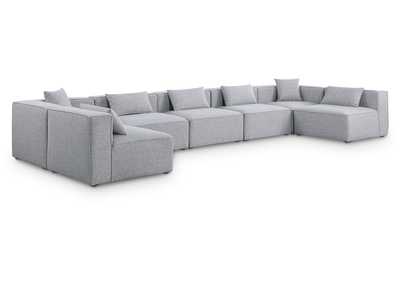 Image for Cube Grey Durable Linen Textured Modular Sectional