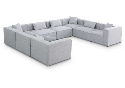 Cube Grey Durable Linen Textured Modular Sectional