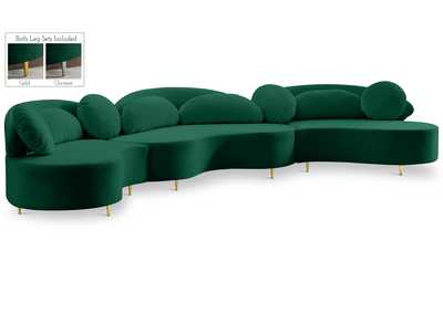 Image for Vivacious Green Velvet 3 Piece Sectional (3 Boxes)