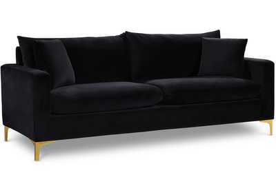 Naomi Black Velvet Sofa