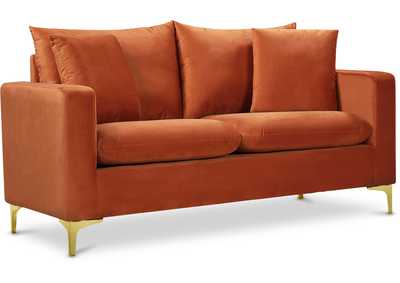 Image for Naomi Cognac Velvet Loveseat