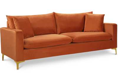 Naomi Cognac Velvet Sofa