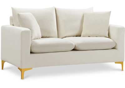 Naomi Cream Velvet Loveseat