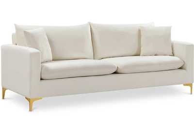 Naomi Cream Velvet Sofa