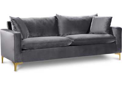 Naomi Grey Velvet Sofa