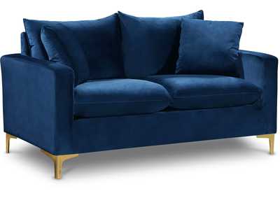 Image for Naomi Navy Velvet Loveseat