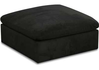 Cozy Black Velvet Ottoman