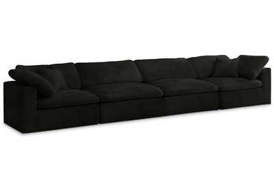 Cozy Black Velvet Comfort Modular Sofa