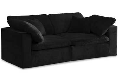 Cozy Black Velvet Comfort Modular Sofa