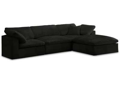 Cozy Black Velvet Comfort Modular Sectional