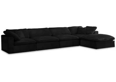 Cozy Black Velvet Comfort Modular Sectional