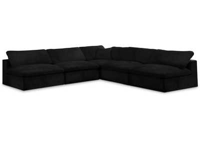 Cozy Black Velvet Comfort Modular Sectional