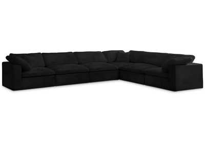 Cozy Black Velvet Comfort Modular Sectional