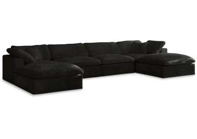 Cozy Black Velvet Comfort Modular Sectional