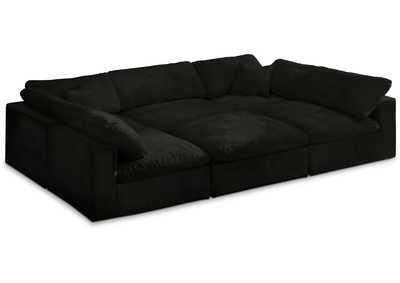 Cozy Black Velvet Comfort Modular Sectional