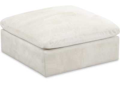 Cozy Cream Velvet Ottoman