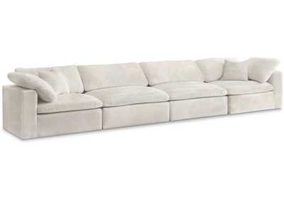 Cozy Cream Velvet Comfort Modular Sofa