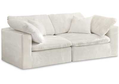 Cozy Cream Velvet Comfort Modular Sofa