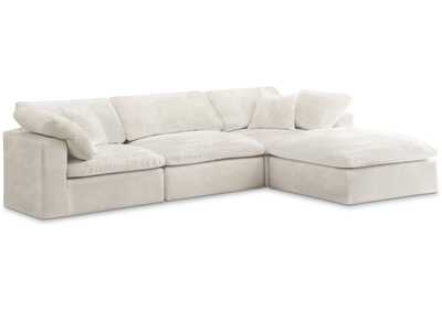 Cozy Cream Velvet Comfort Modular Sectional