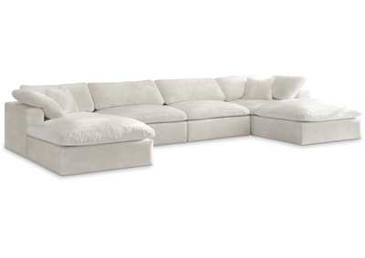 Cozy Cream Velvet Comfort Modular Sectional