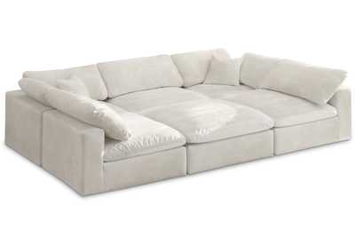 Cozy Cream Velvet Comfort Modular Sectional