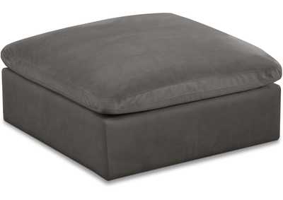 Cozy Grey Velvet Ottoman