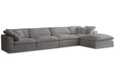 Cozy Grey Velvet Comfort Modular Sectional