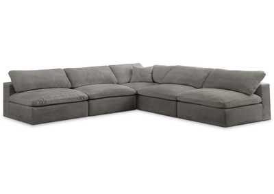 Cozy Grey Velvet Comfort Modular Sectional