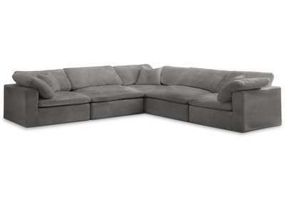 Cozy Grey Velvet Comfort Modular Sectional